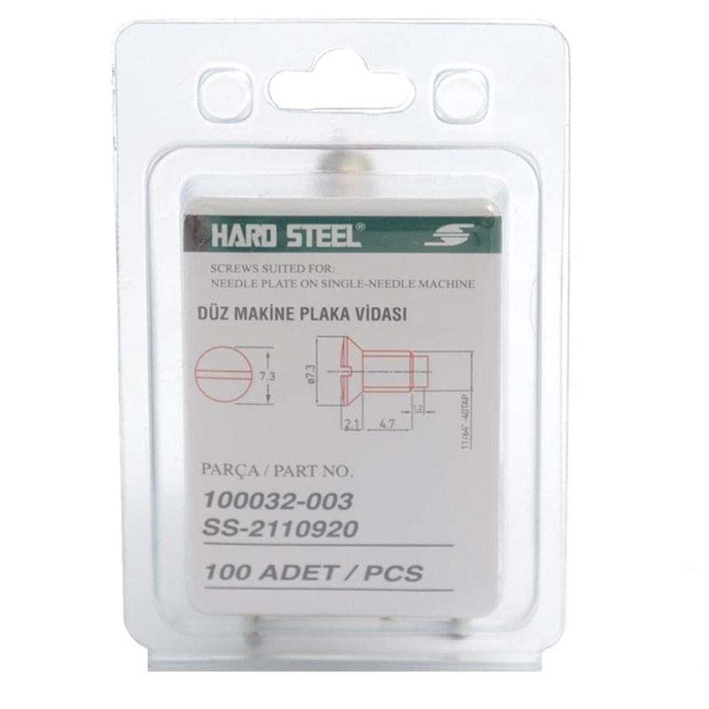 Düz Makine ve Overlok Plaka Vidası / 100032-003