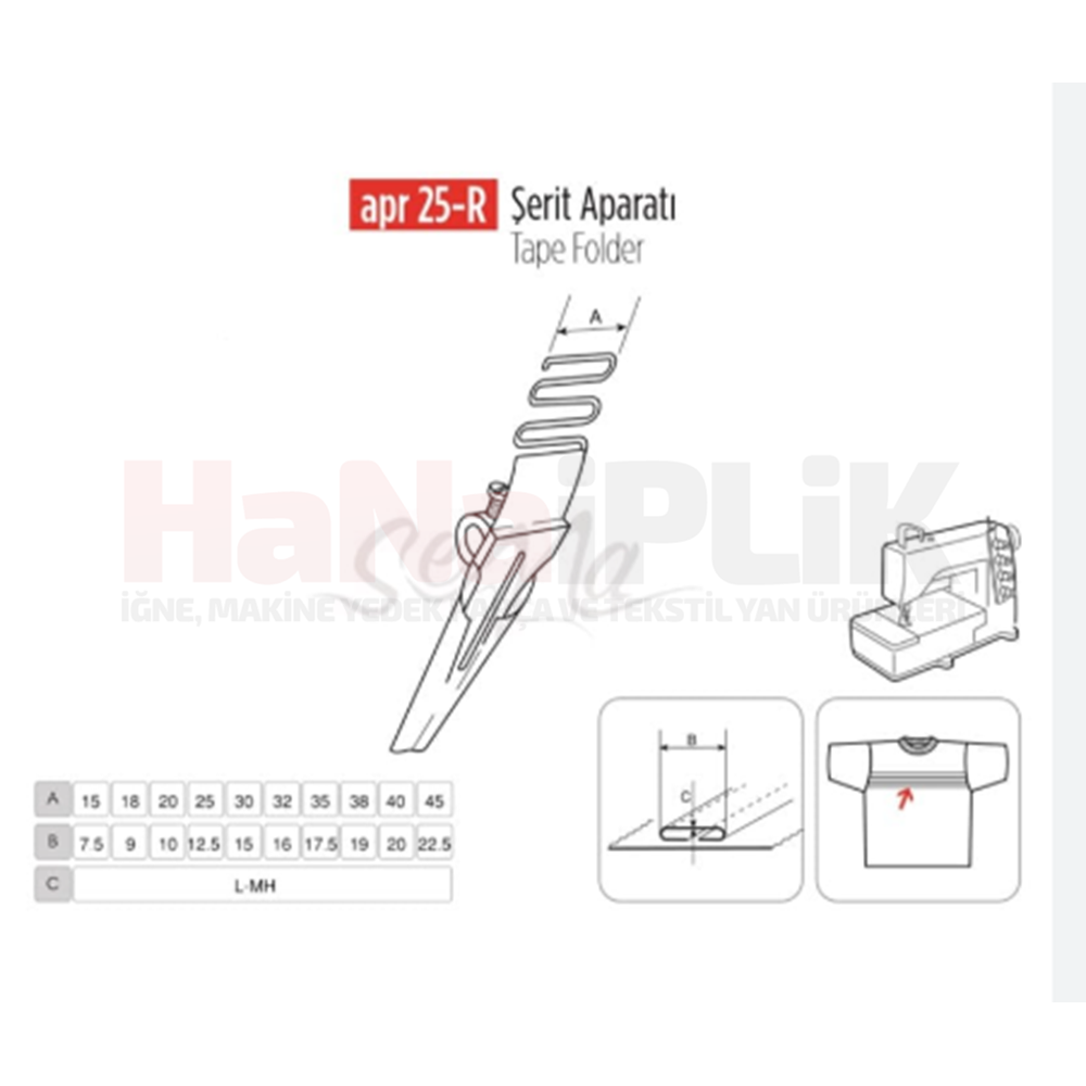 Reçme Ve Düz Makina Şerit Apara 25X12