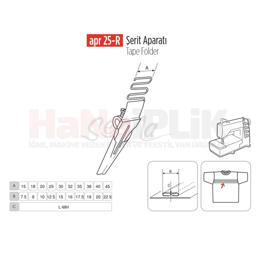 Reçme Ve Düz Makina Şerit Apara 30X15