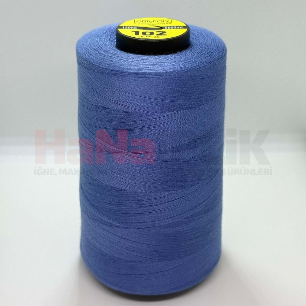 Gür-Poly (G0102) Renkli 120NO Dikiş İpliği 5000MT.