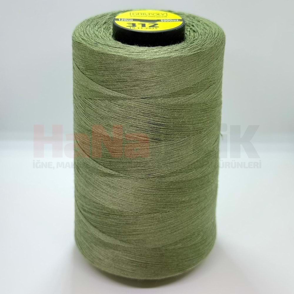Gür-Poly (G0312) Renkli 120NO Dikiş İpliği 5000MT.