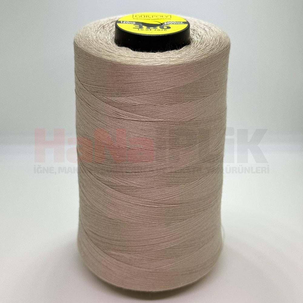 Gür-Poly (G0386) Renkli 120NO Dikiş İpliği 5000MT.