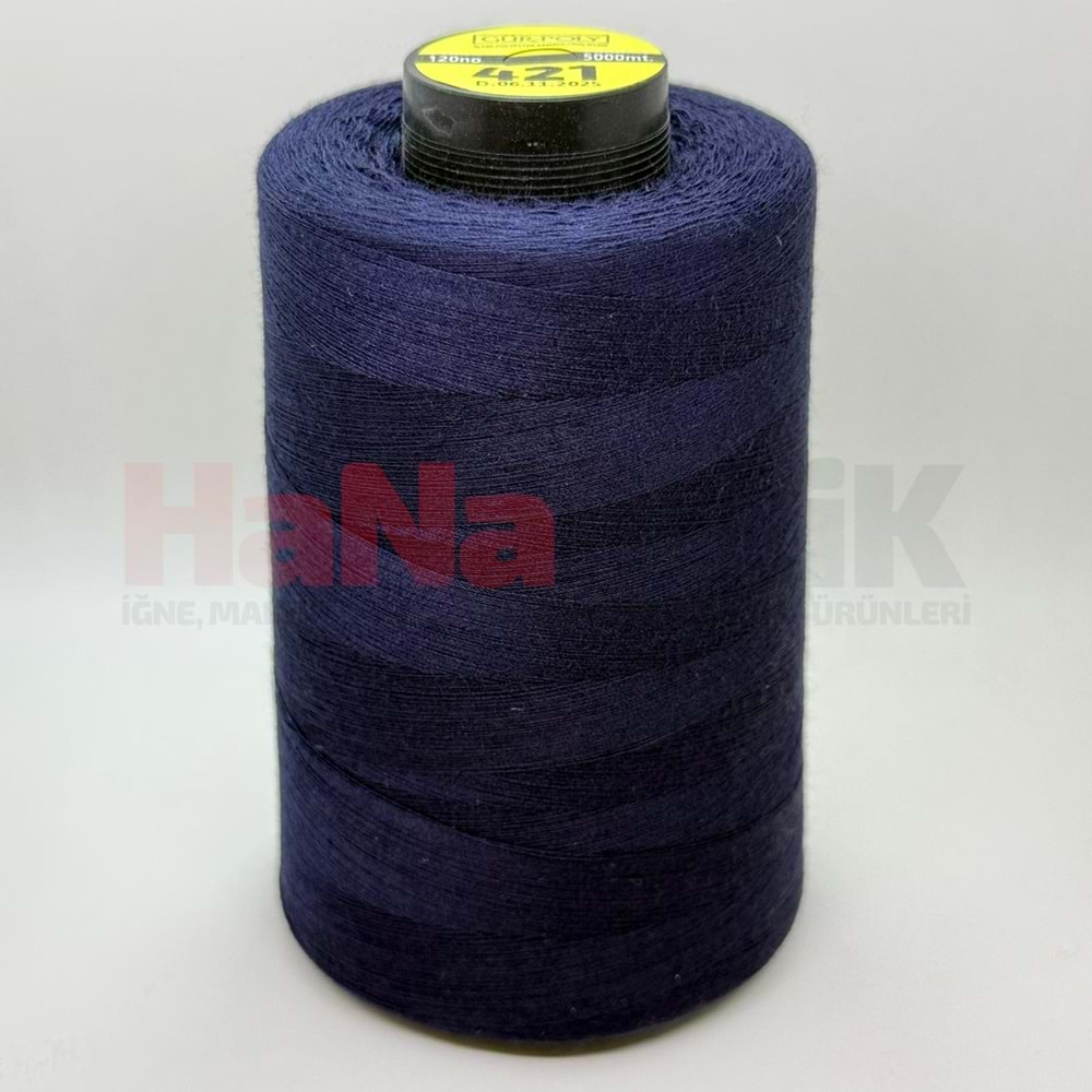Gür-Poly (G0421) Renkli 120NO Dikiş İpliği 5000MT.
