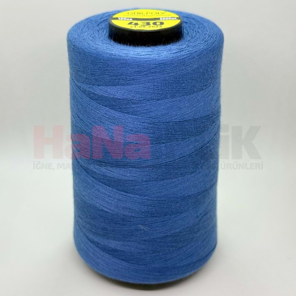 Gür-Poly (G0430) Renkli 120NO Dikiş İpliği 5000MT.