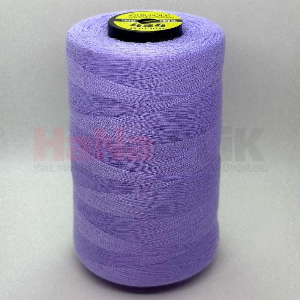 Gür-Poly (G0454) Renkli 120NO Dikiş İpliği 5000MT.