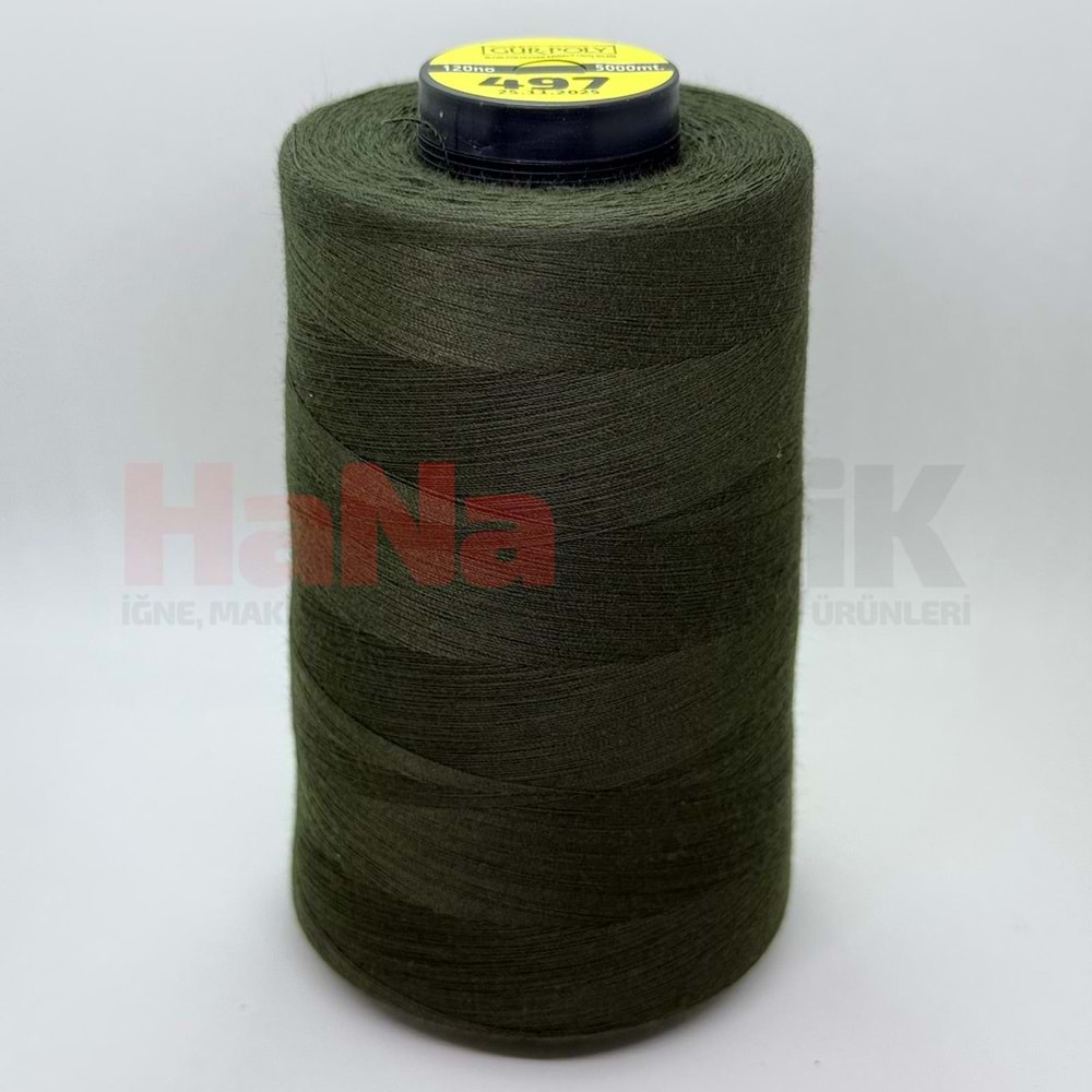 Gür-Poly (G0497) Renkli 120NO Dikiş İpliği 5000MT.