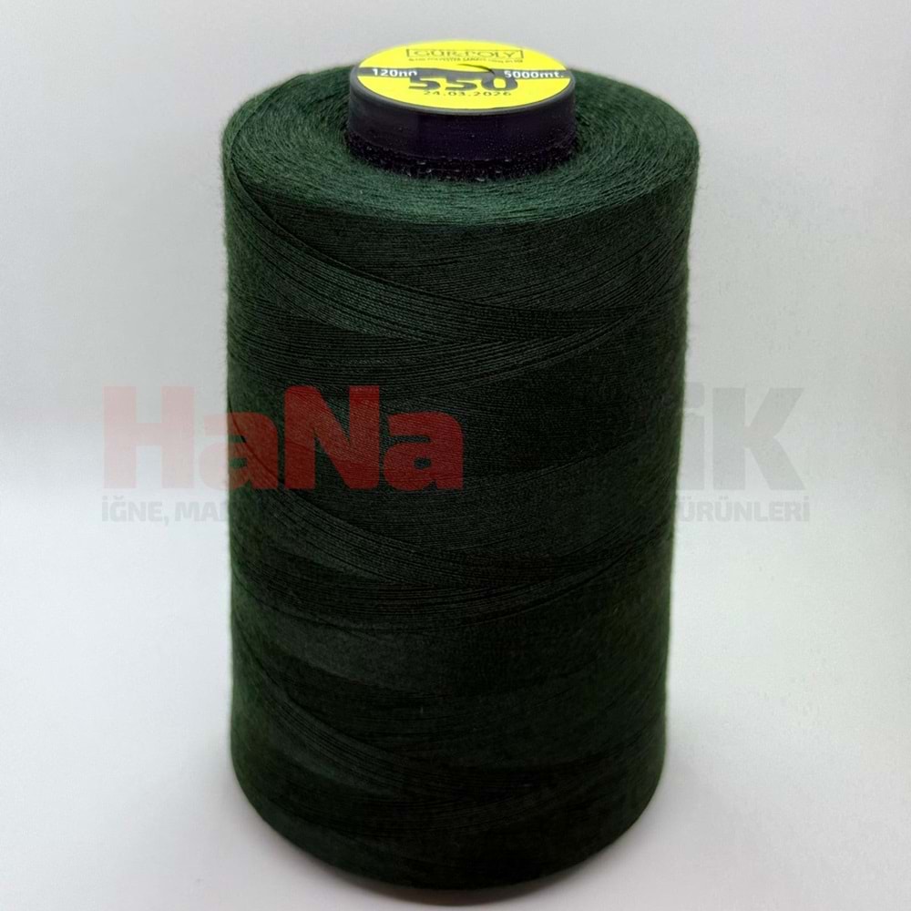 Gür-Poly (G0550) Renkli 120NO Dikiş İpliği 5000MT.