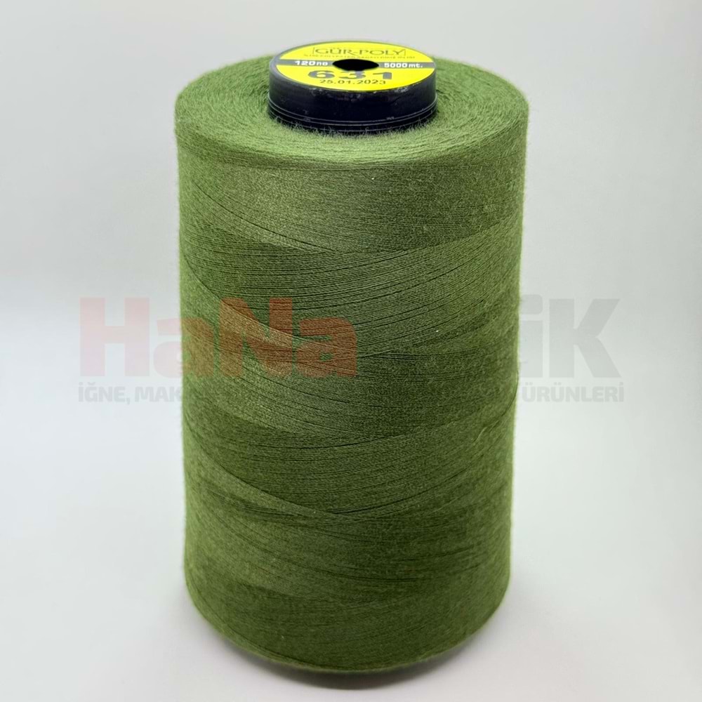 Gür-Poly (G0631) Renkli 120NO Dikiş İpliği 5000MT.