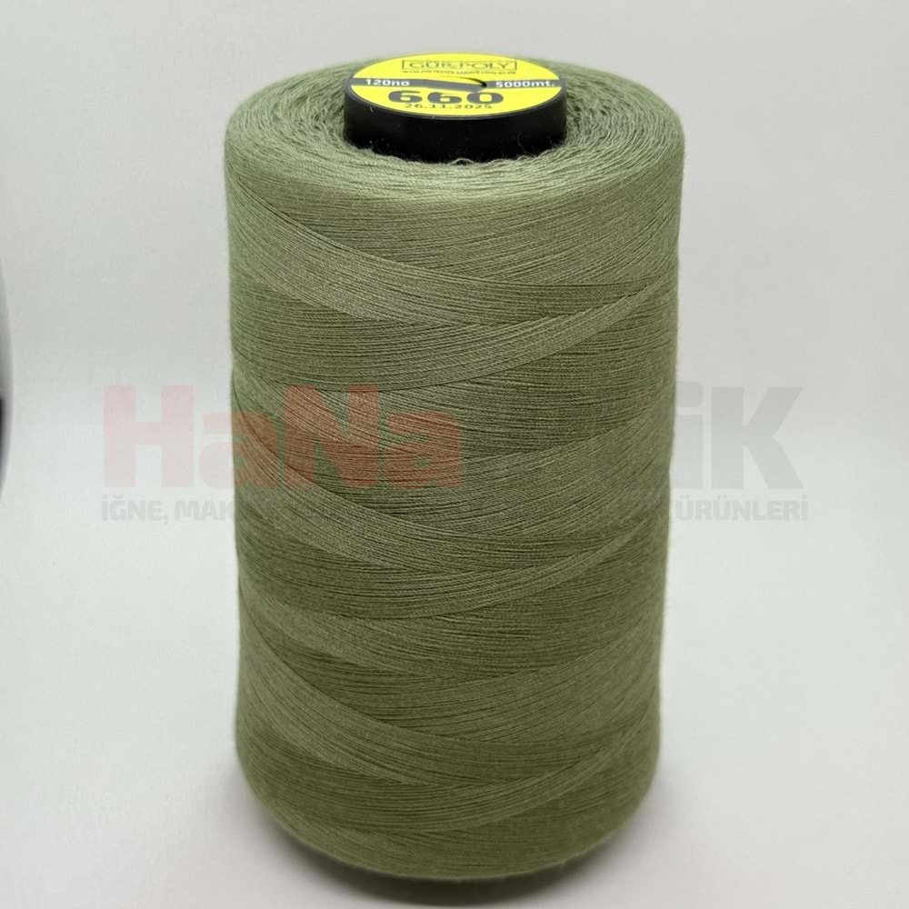 Gür-Poly (G0660) Renkli 120NO Dikiş İpliği 5000MT.