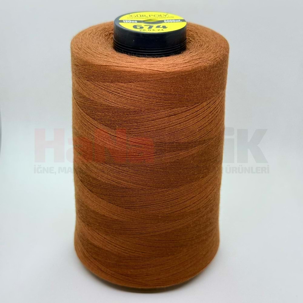 Gür-Poly (G0674) Renkli 120NO Dikiş İpliği 5000MT.