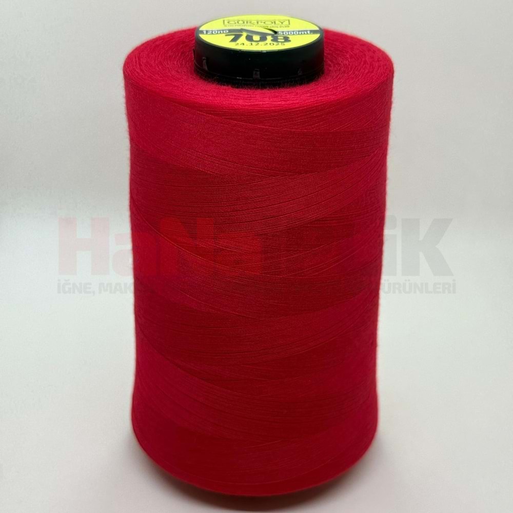 Gür-Poly (G0708) Renkli 120NO Dikiş İpliği 5000MT.
