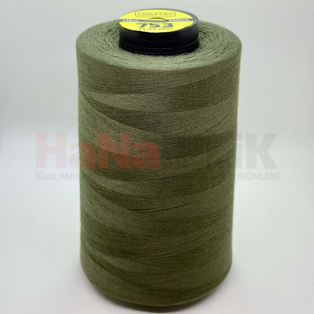 Gür-Poly (G0753) Renkli 120NO Dikiş İpliği 5000MT.