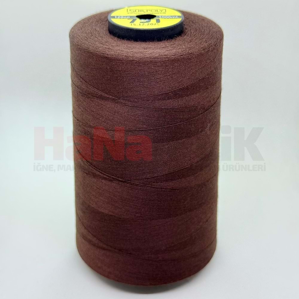 Gür-Poly (G0791) Renkli 120NO Dikiş İpliği 5000MT.