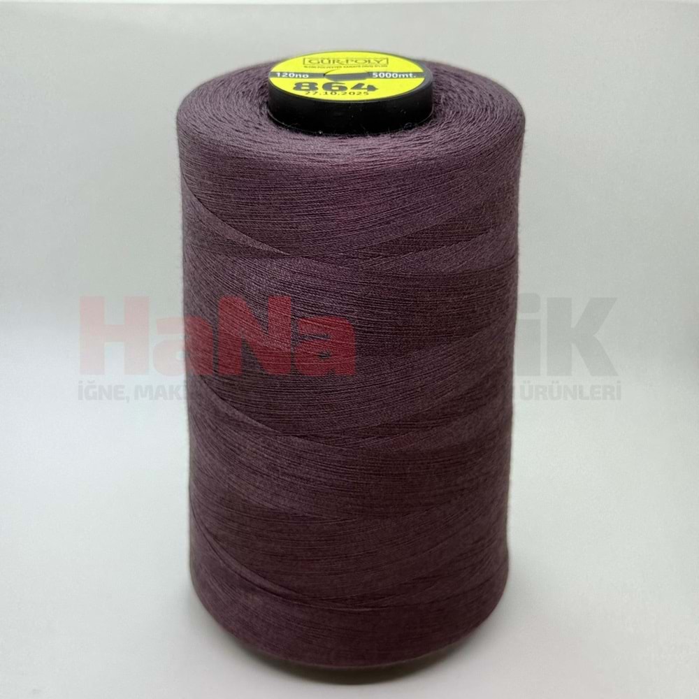 Gür-Poly (G0864) Renkli 120NO Dikiş İpliği 5000MT.