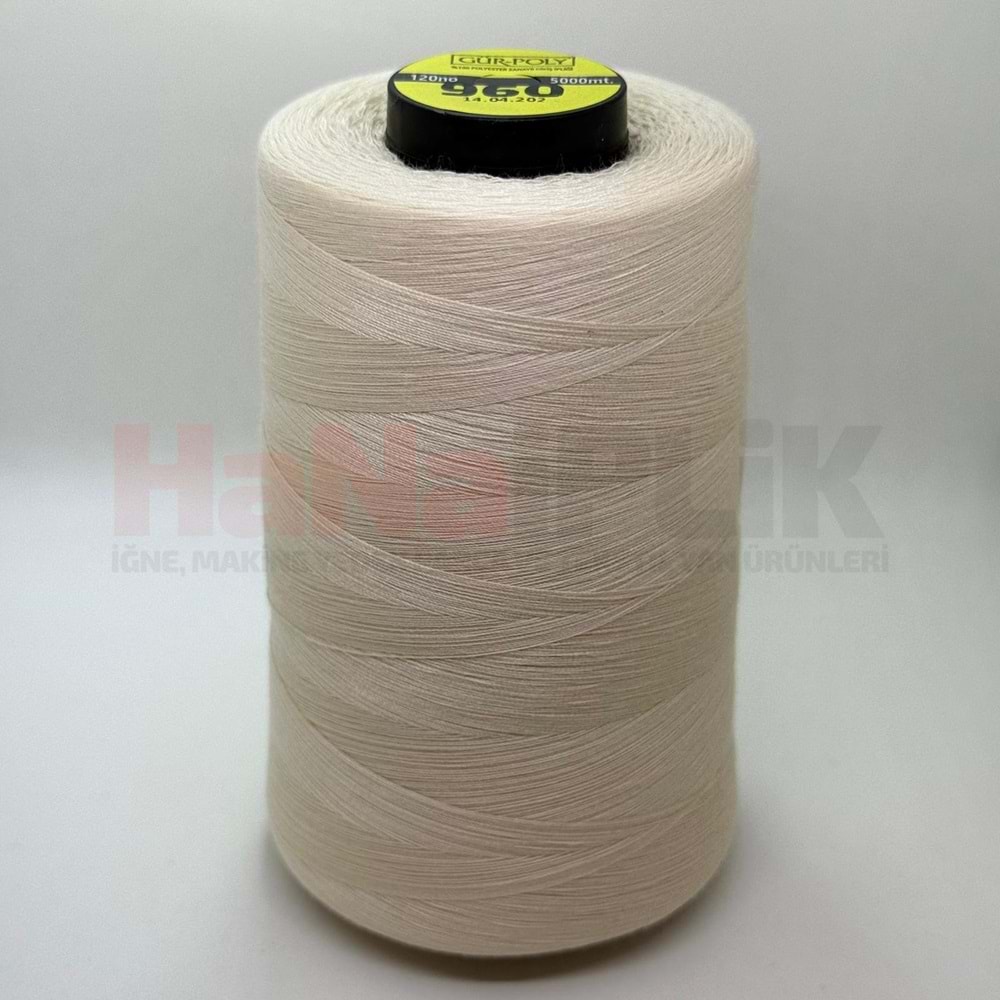 Gür-Poly (G0960) Renkli 120NO Dikiş İpliği 5000MT.