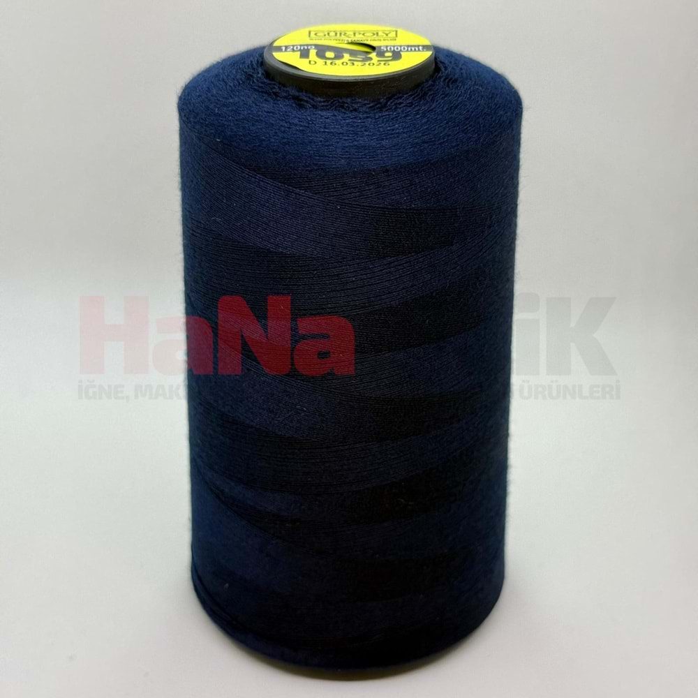 Gür-Poly (G1059*) Renkli 120NO Dikiş İpliği 5000MT.