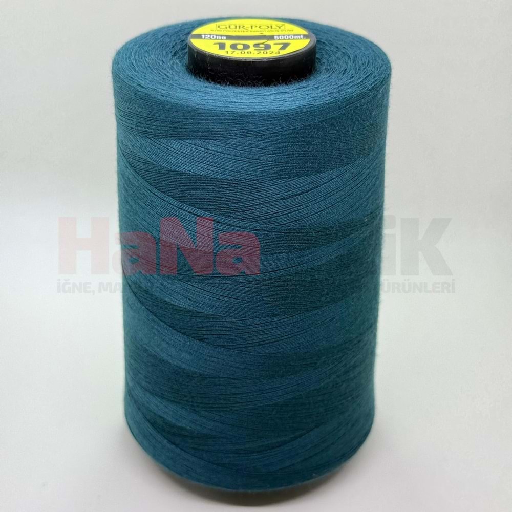 Gür-Poly (G1097) Renkli 120NO Dikiş İpliği 5000MT.