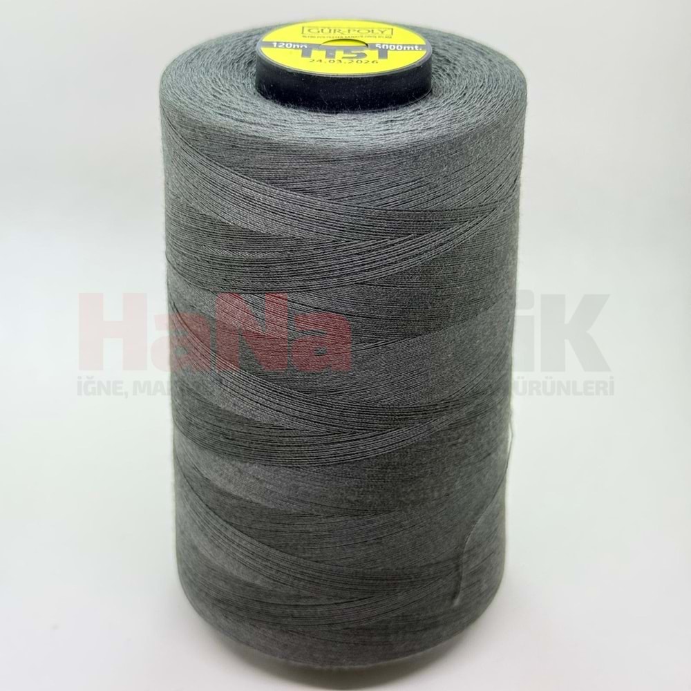 Gür-Poly (G1151) Renkli 120NO Dikiş İpliği 5000MT.