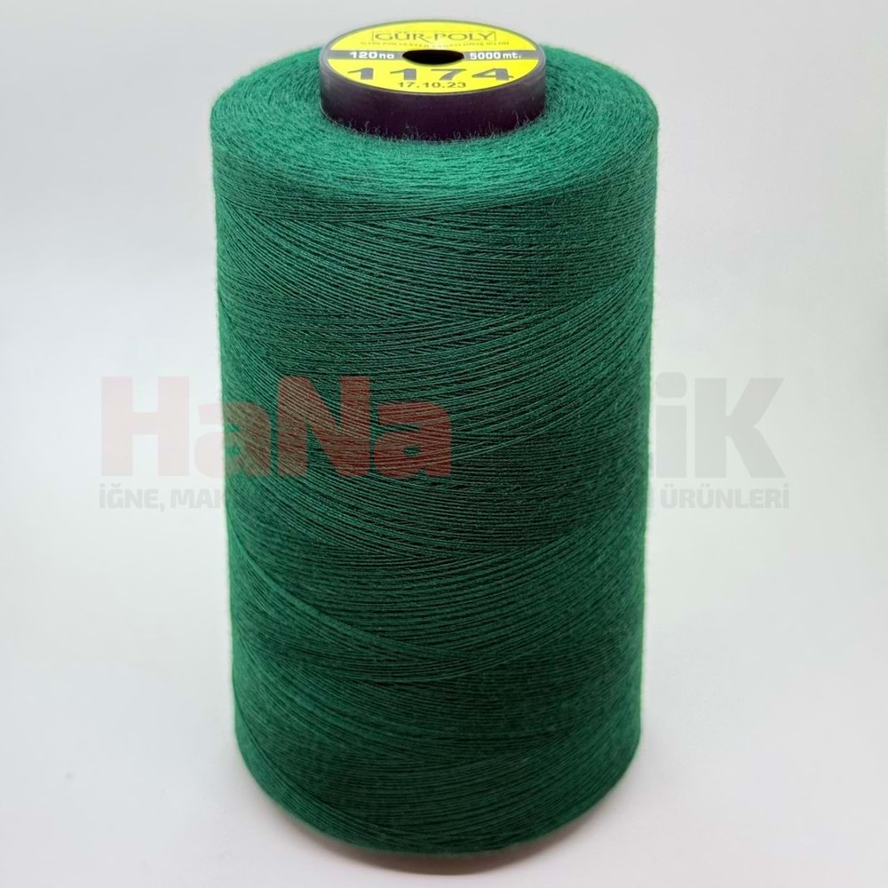 Gür-Poly (G1174) Renkli 120NO Dikiş İpliği 5000MT.