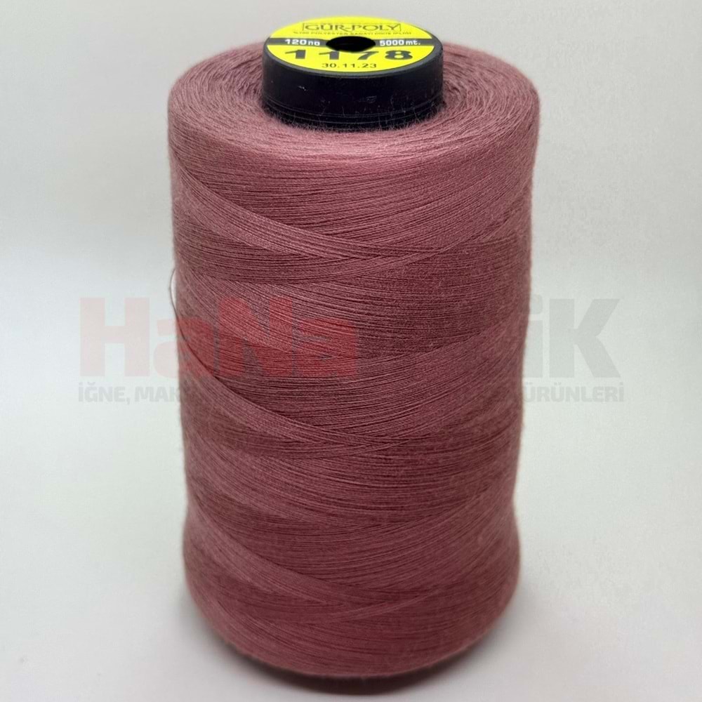 Gür-Poly (G1178) Renkli 120NO Dikiş İpliği 5000MT.