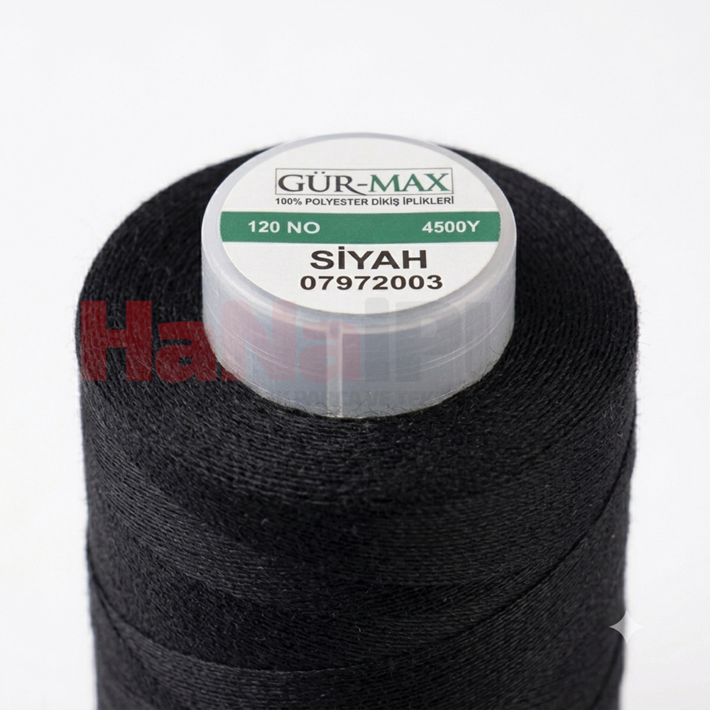 Gür-Max (SİYAH) 120NO Dikiş İpliği 4000MT.