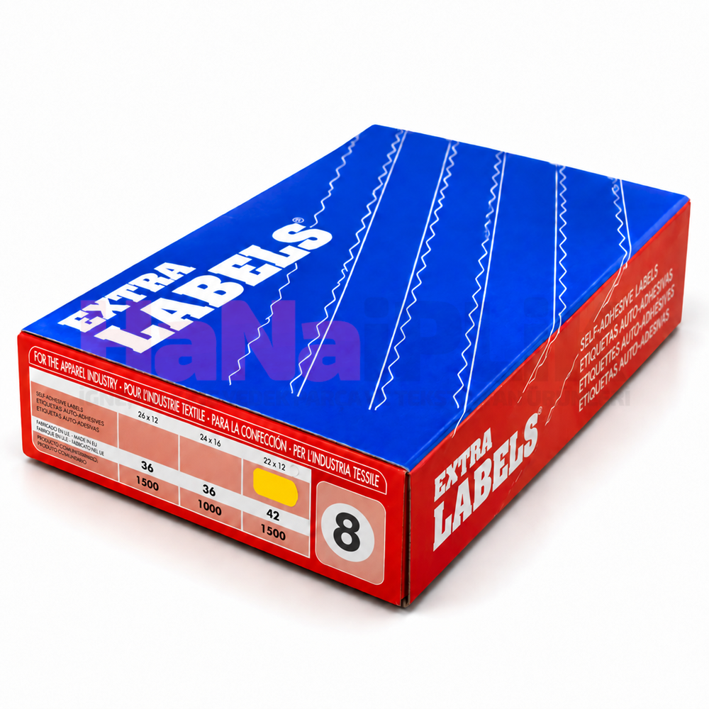 Renkli Meto Etiket (8NO) Extra Labels 42lik (1500lü Sarım)