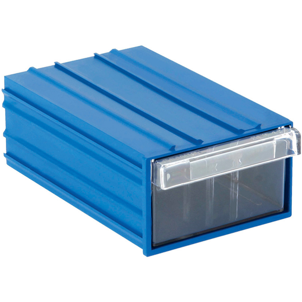 Plastik Şeffaf Çekmeceli Kutu Mavi Set105 (E/B/Y) : 110 x 170 x 65 mm