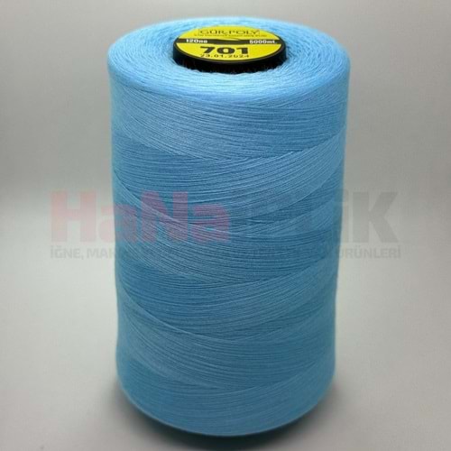 Gür-Poly (G0701) Renkli 120NO Dikiş İpliği 5000MT.