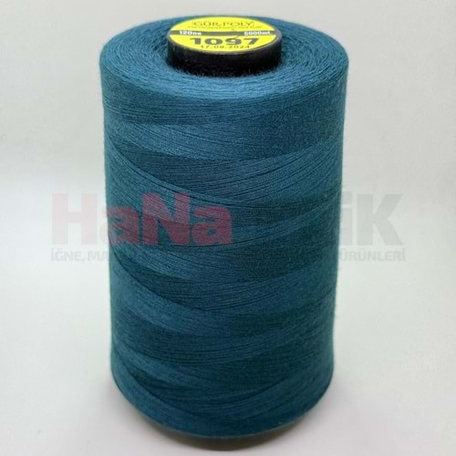 Gür-Poly (G1097) Renkli 120NO Dikiş İpliği 5000MT.