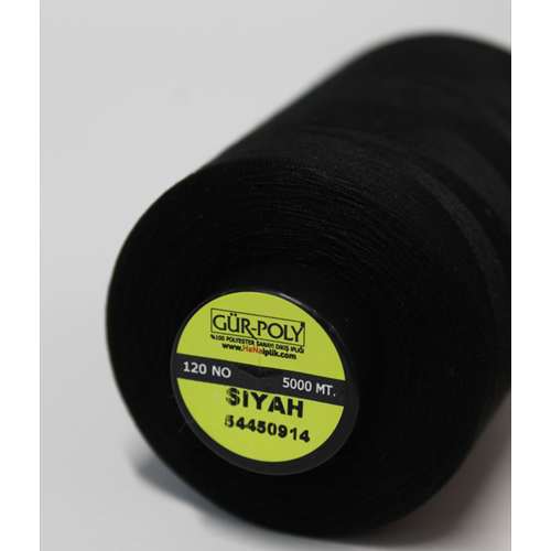 Gür-Poly (GSİYAH) 120NO Dikiş İpliği 5000MT.