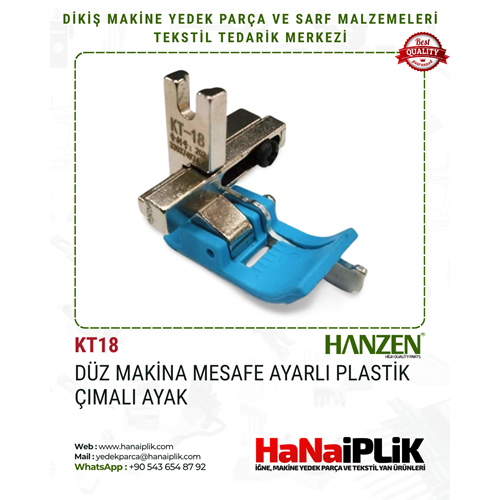 Düz Makina Mesafe Ayarlı Plastik Çımalı Ayak / KT18