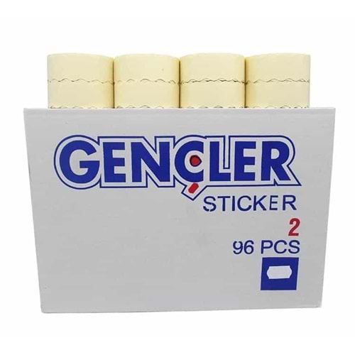 Renkli Meto Etiket (2NO) 96lık (1000li sarım)
