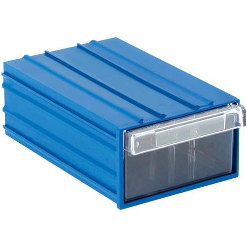 Plastik Şeffaf Çekmeceli Kutu Mavi Set105 (E/B/Y) : 110 x 170 x 65 mm