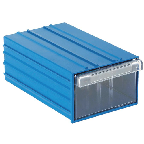 Plastik Şeffaf Çekmeceli Kutu Mavi Set120 (E/B/Y) : 123 x 200 x 80 mm