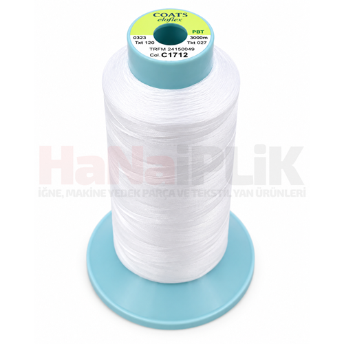 Coats Eloflex Esneyen İplik Beyaz (C1712) 3000MT.