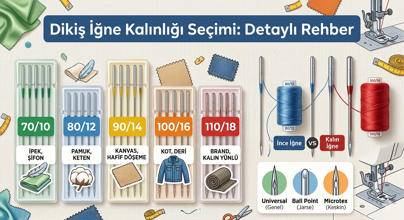 Dikiş İğnesi Seçimi: Kumaşa Göre İğne Numarası Rehberi